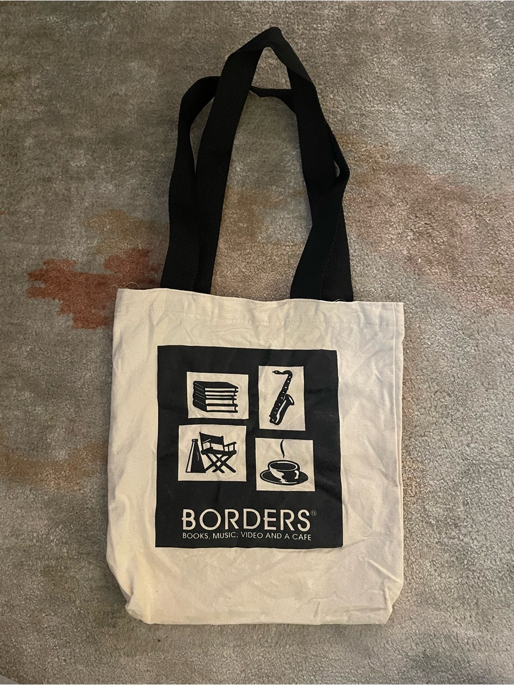 90s vintage Canvas Tote Bag - Borders